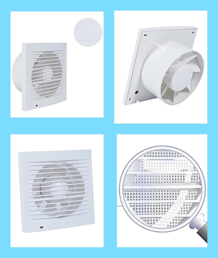 IN-OV_100mm -Abluftventilator+ Integriertes Moskitonetz, 14W-80m3/h, Badezimmer, Küche, Büro, WC, VM