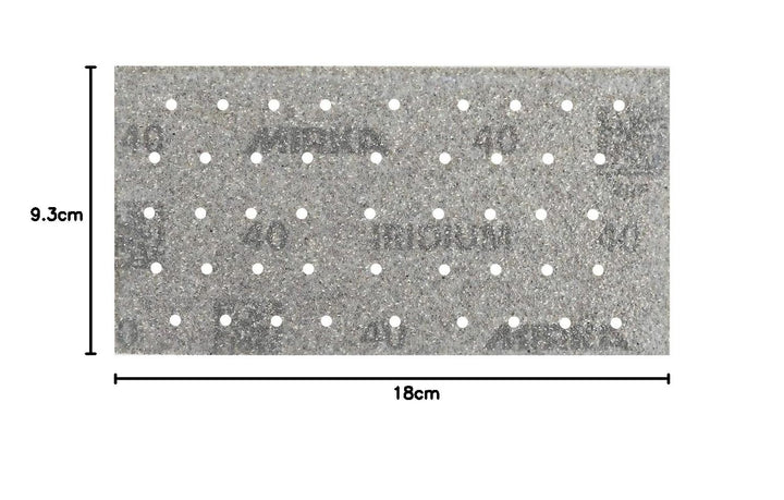 Mirka Iridium Premium-Schleifpapier 93x180mm Klett 45-Loch, Korn 40, 50 Stk / Zum Schleifen von Lack