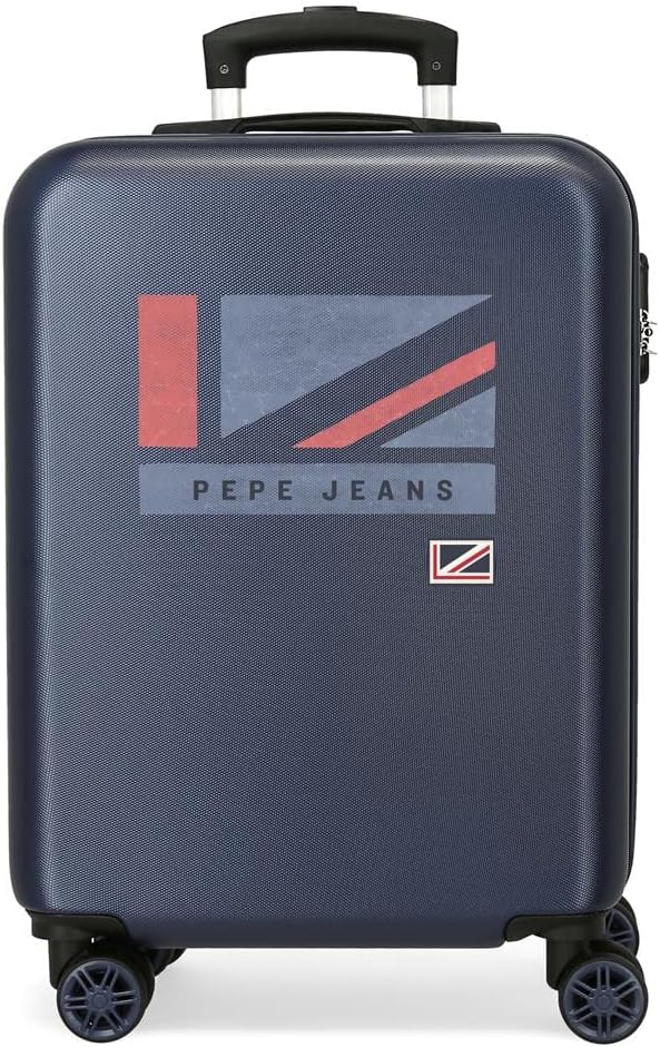 Pepe Jeans Aidan Kabinentrolley, blau, 38 x 55 x 20 cm, Hartplastik, seitlicher Kombinationsverschlu