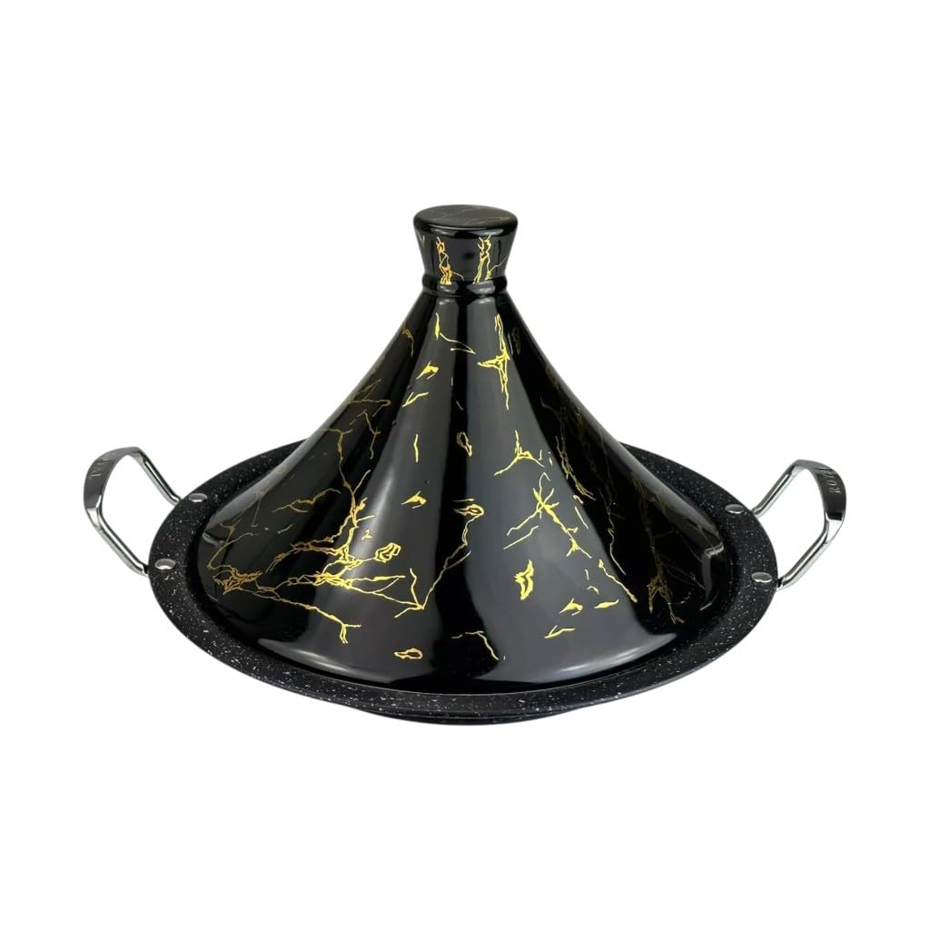 Royal Swiss Tajine 38 cm – Edelstahl mit Keramikdeckel & Dampfventil, Induktion & Alle Herdarten, En