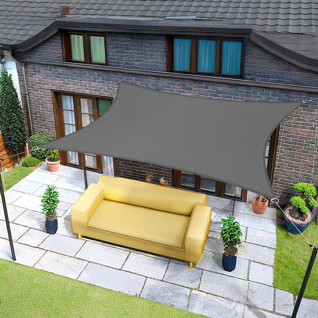Sunnylaxx 4x4m Sonnensegel Quadrat, Wasserdicht Sonnenschutz Sunsegel Color Anthrazit, 95% UV-Schutz