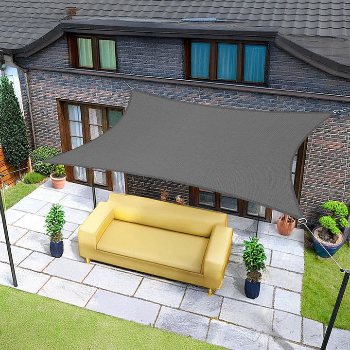 Sunnylaxx 4x4m Sonnensegel Quadrat, Wasserdicht Sonnenschutz Sunsegel Color Anthrazit, 95% UV-Schutz