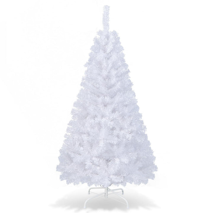 DREAMADE 150/180/210/240cm Weihnachtsbaum Weiss, Künstlicher Tannenbaum mit Metallständer, Christbau