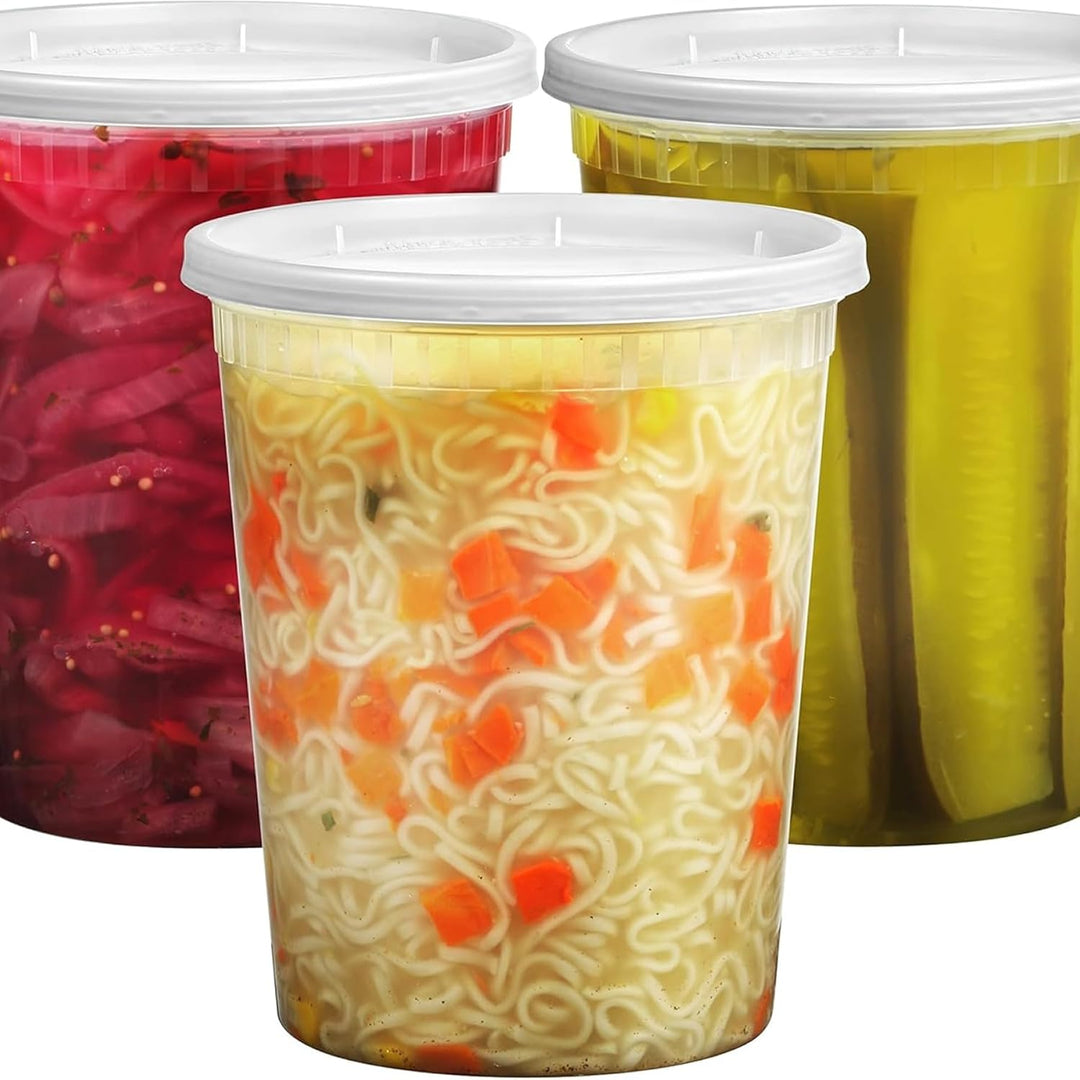 JoyServe 32-Unzen-Deli-Lebensmittelbehälter mit Deckeln - (36 Sets) Quart-Grösse luftdichte Lebensmi