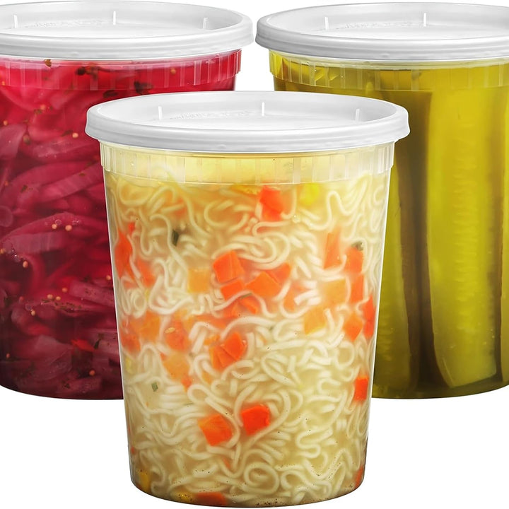 JoyServe 32-Unzen-Deli-Lebensmittelbehälter mit Deckeln - (36 Sets) Quart-Grösse luftdichte Lebensmi