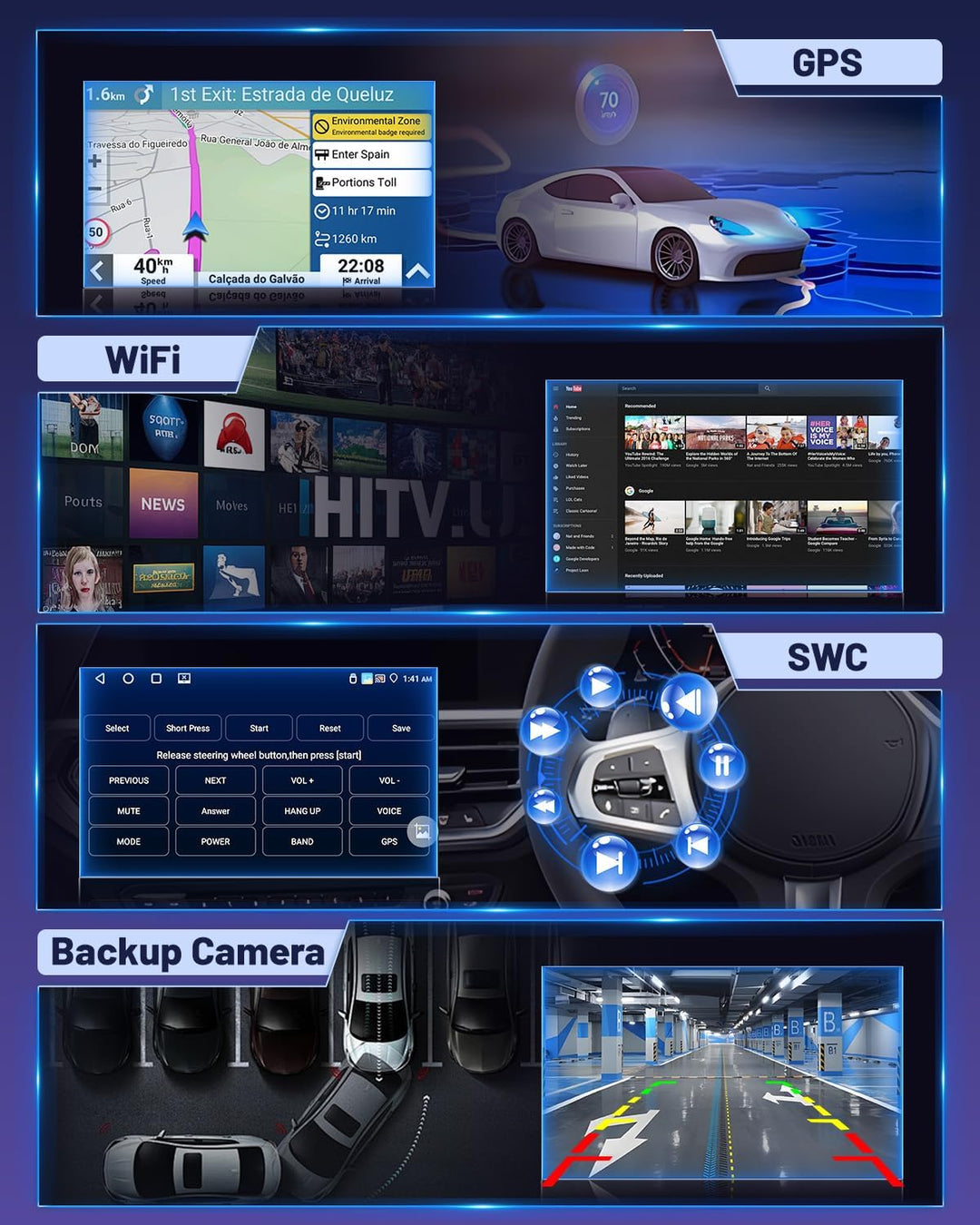Hikity Autoradio für Mazda 2 2007-2014 [4+64GB] Android 15 Radio CarPlay Android Auto Wireless Bilds