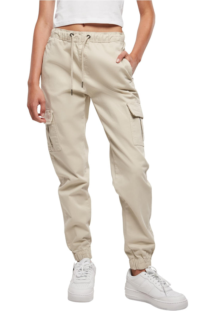 Urban Classics Damen Ladies High Waist Cargo Comfort Jogging Pants Hose, Softseagrass