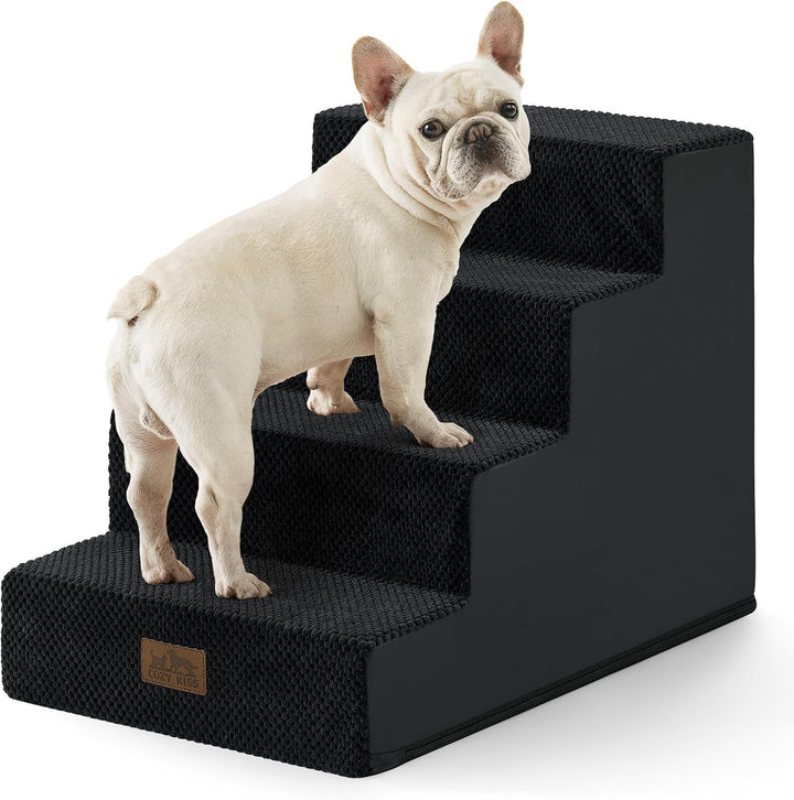 COZY KISS Hundetreppe für Kleine Hunde, 4 Stufen Haustiertreppe für Bett Couch Auto, 45cm Hoch Hochd