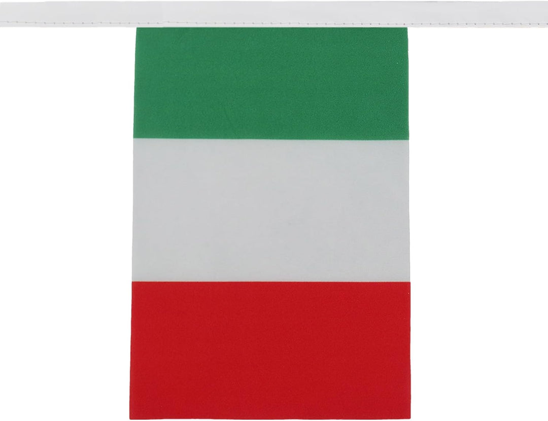 AZ FLAG FAHNENKETTE Italien 12 Meter mit 20 flaggen 45x30cm- ITALIENISCHE Girlande Flaggenkette 30 x