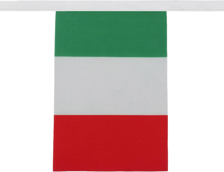 AZ FLAG FAHNENKETTE Italien 12 Meter mit 20 flaggen 45x30cm- ITALIENISCHE Girlande Flaggenkette 30 x