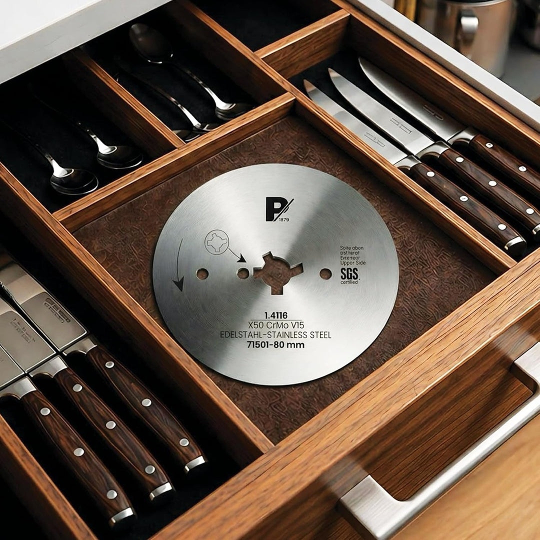 Pirge Kreismesser Universal 80 mm - Schärfstes Dönermesser aus Edelstahl in Premium Qualität (Glatt