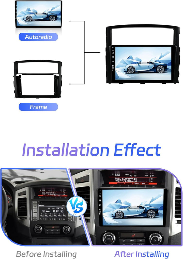 JOYX - 6G+128G - Android 12 IPS Autoradio Passt für Mitsubishi Pajero 4 V80 V90 (2006-2014) - Kabell