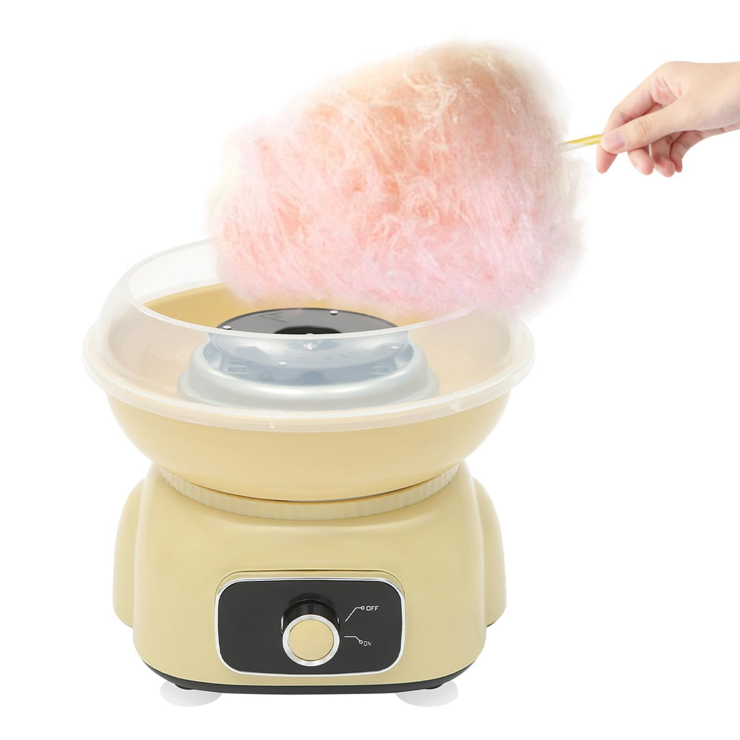 Elektrische Zuckerwattemaschine für Zuhause, 500W Retro Zuckerwatte Maschine mit, Spritzschutz, Mess