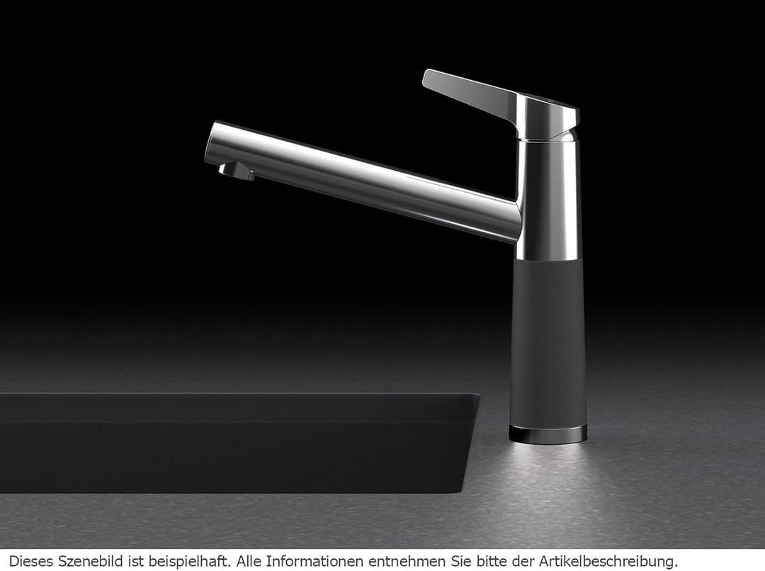 SCHOCK Küchenarmatur SC-510 Silvertsone – Niederdruck Armatur CRISTADUR mit Festauslauf und Standard