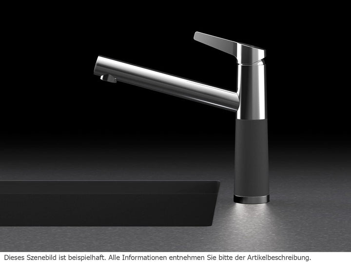 SCHOCK Küchenarmatur SC-510 Silvertsone – Niederdruck Armatur CRISTADUR mit Festauslauf und Standard