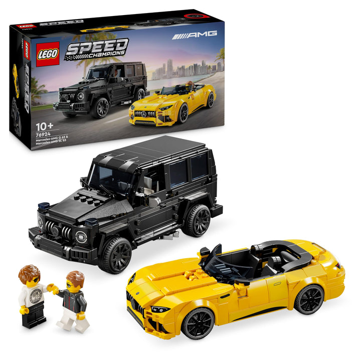 LEGO Speed Champions Mercedes-AMG G 63 &amp; Mercedes-AMG SL 63, Bauset mit 2 Spielzeug Autos und 2 Fahr