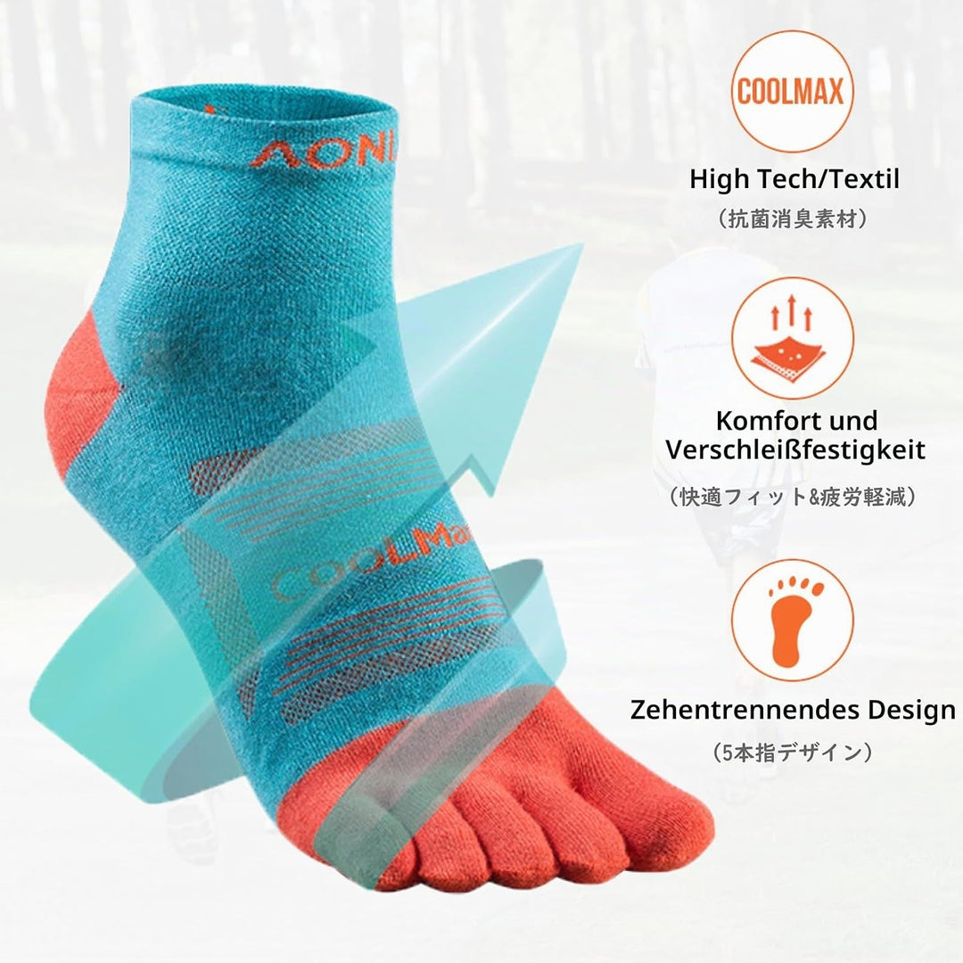 TRIWONDER Zehensocken für Herren, Damen, Adult Socken, Atmungsaktiv Sportsocken, Fünf Finger Socken