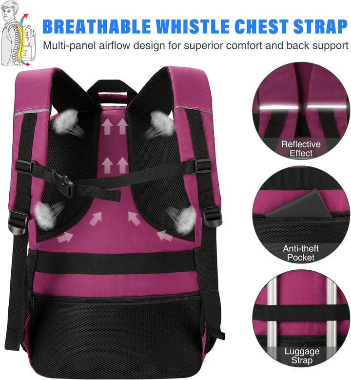 YAMTION Schultasche Damen,17.3 Zoll Schulrucksack Mädchen Teenager für Jungen Laptop Rucksack für St