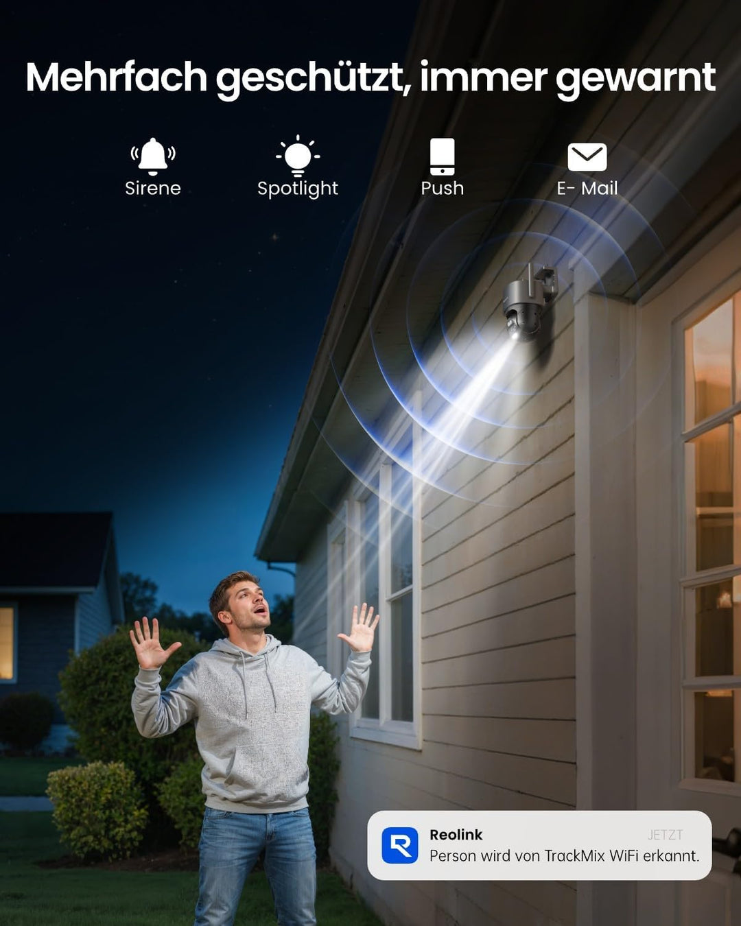 Reolink 4K 8MP Wi-Fi 6 PTZ Überwachungskamera Aussen Set, Auto-Tracking-Zoom, Dual-Objektiv, KI-Erke