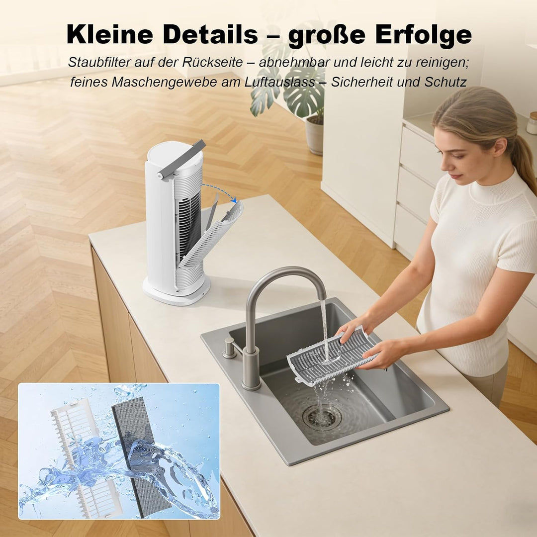 Mobile Klimaanlage, Mini Klimaanlage con Tanque de 900ml, 4-In-1 Luftkühler mit Wasserkühlung, 3 Geb