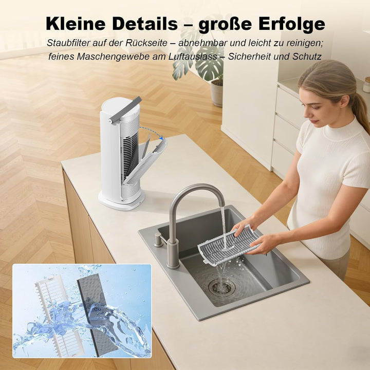 Mobile Klimaanlage, Mini Klimaanlage con Tanque de 900ml, 4-In-1 Luftkühler mit Wasserkühlung, 3 Geb