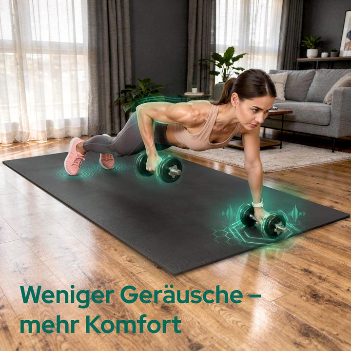 Arebos EVA Puzzlematte 18-teilig | Bodenschutzmatte ca. 2,02 m² inkl. Randstücke | Fitness, Pool & S