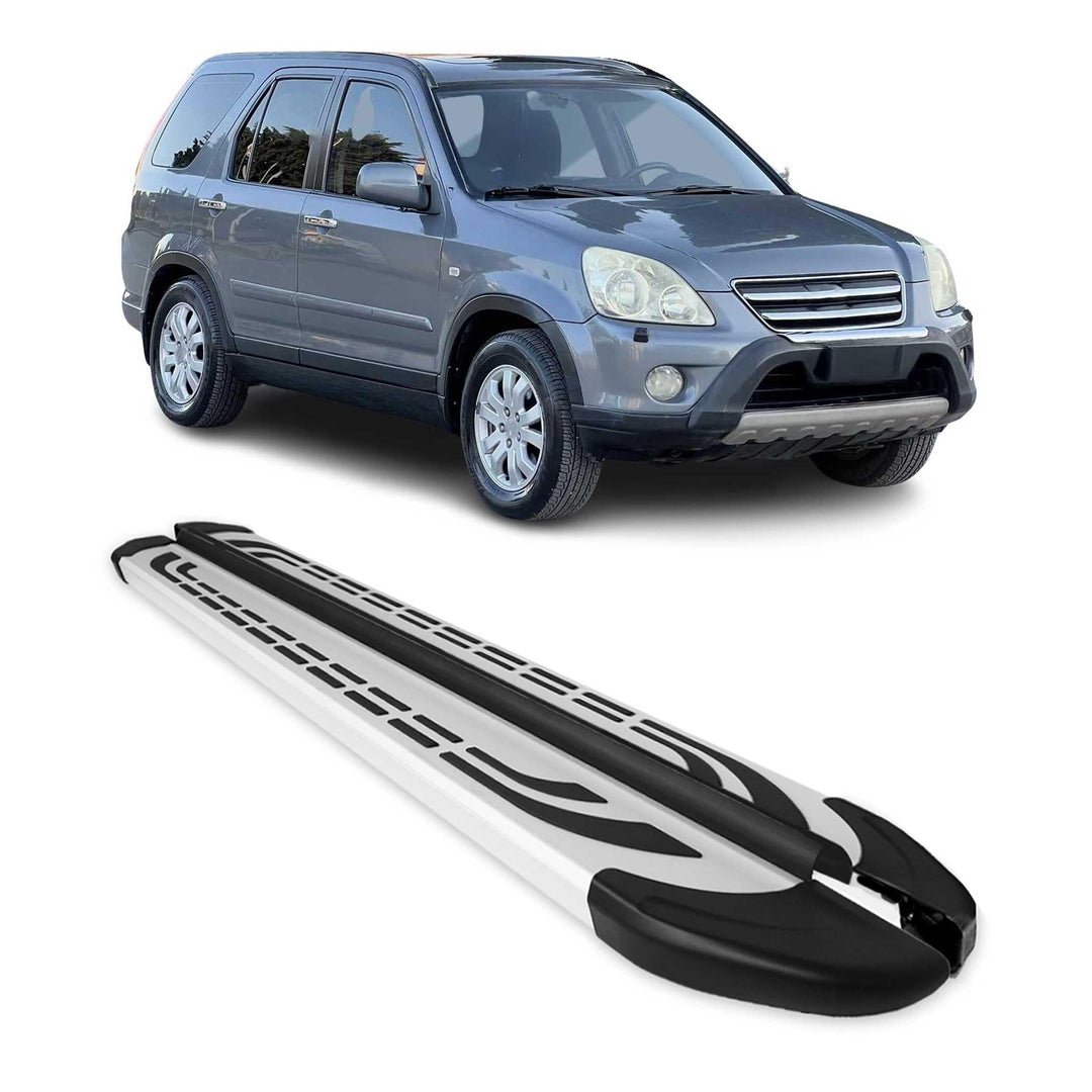 OMAC Trittbretter Schweller Seitenbretter kompatibel mit Honda CR-V 2001-2007 2X Aluminium Silber FA