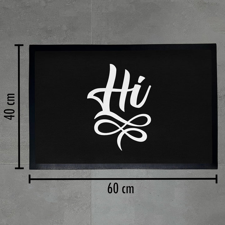 Trendation - Hi Fussmatte Geschenk Spruch Lustig Aussen und Innenbereich 60x40 cm
