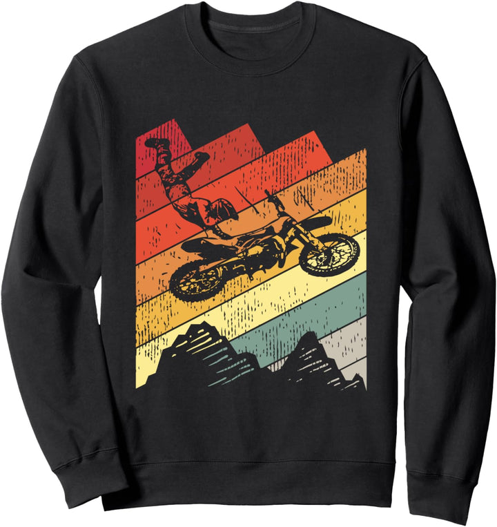 Motocross Biker Vintage Geschenk Racing Retro Dirt Bike Sweatshirt