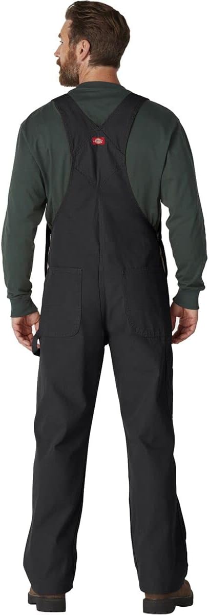 Dickies Herren Lätzchen Overall 40W / 30L Schwarz Abgespült, 40W / 30L Schwarz Abgespült