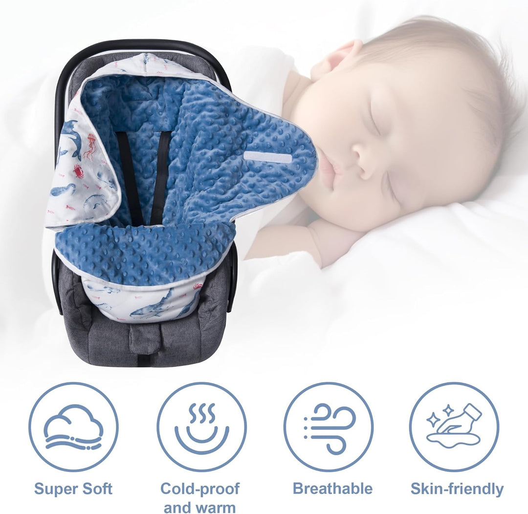 Einschlagdecke Babyschale für Buggy Universal Fusssack Babydecke Baumwolle Baby Pucksack für Kinderw
