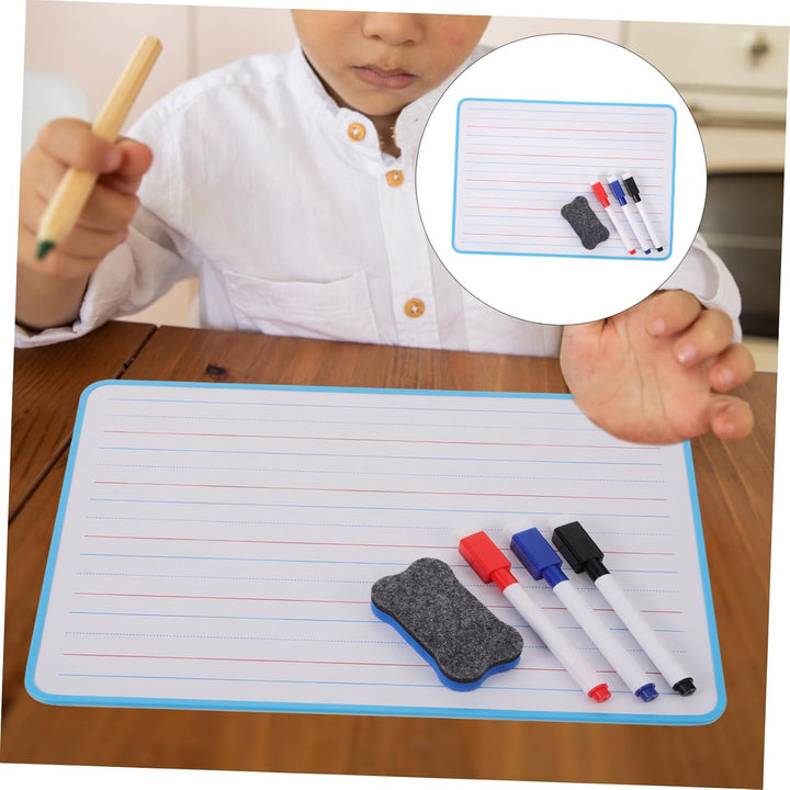 Supvox Doppelseitige Linierte Whiteboard-tafel aus Kunststoff für Kinder, Tragbar und Wiederverwendb