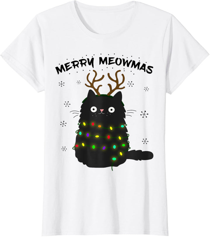 Merry Meowmas lustige Christmas Katze Meow Rentier Kostüm T-Shirt