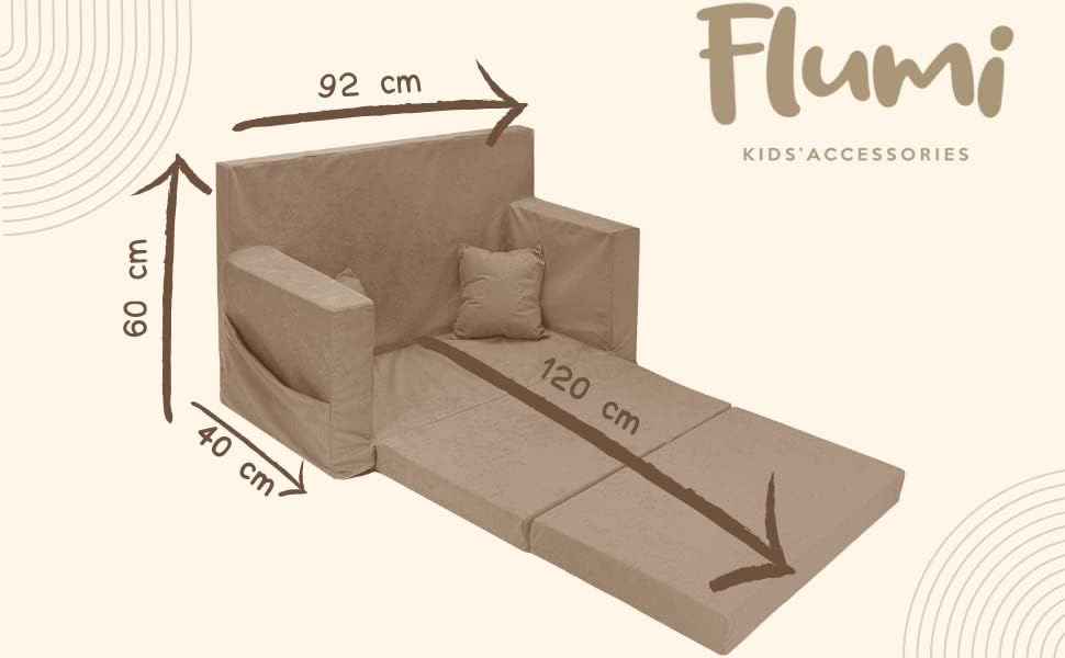 Flumi Personalisierte Kindercouch Kinder Sessel Sofa Schlafsofa jugendzimmer mit Gravur KINDERNAME S
