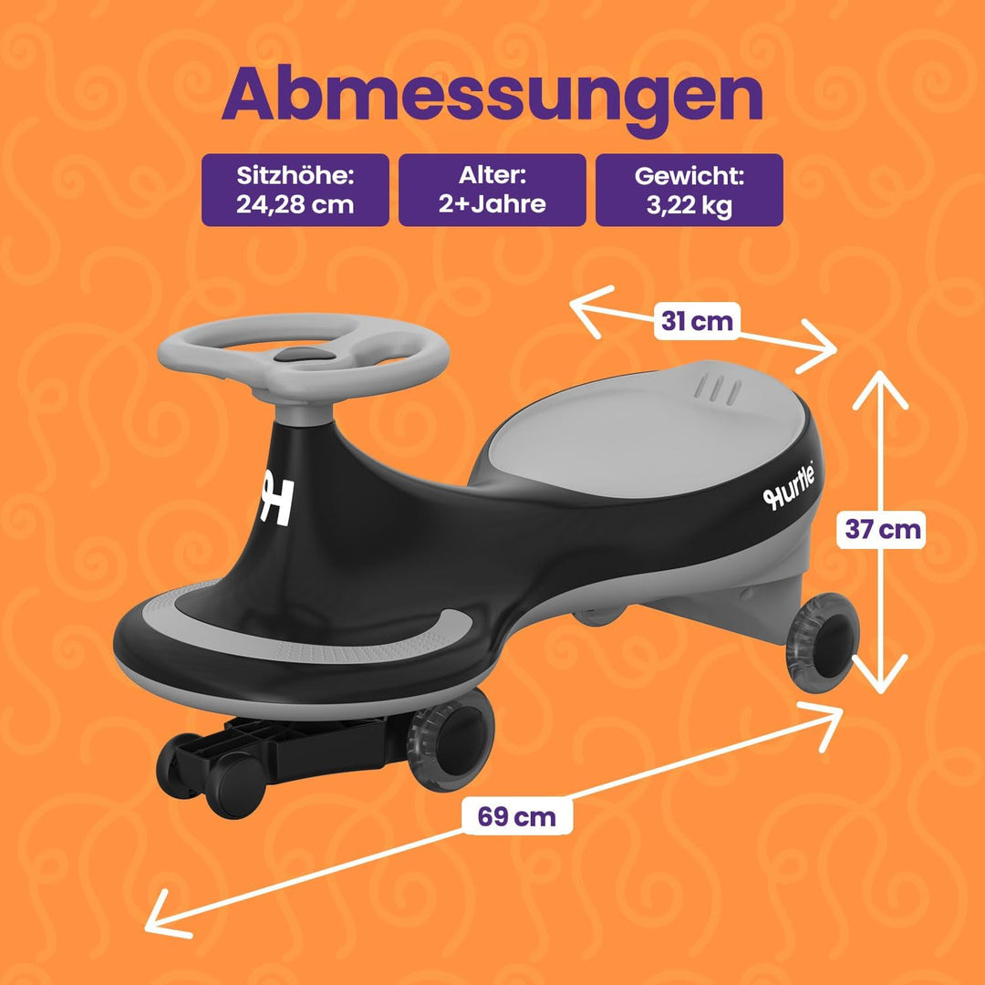 Hurtle Rutschauto Wiggle Drift Car für Kinder Schwarz Ohne Batterien Twist and Go fördert Motorik In