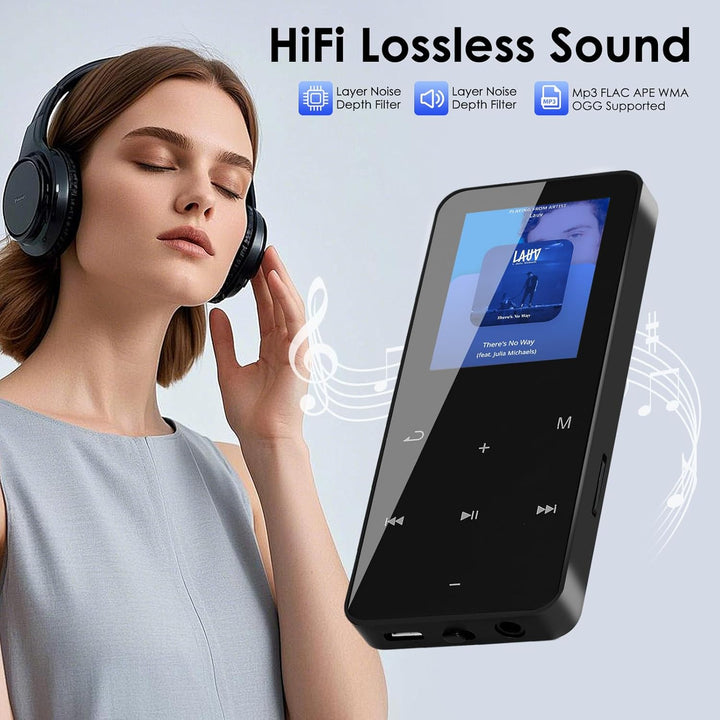24GB MP3 Player mit Bluetooth, 1,8 Zoll HD Touchscreen, Musikplayer mit HiFi Lautsprechern, FM Radio