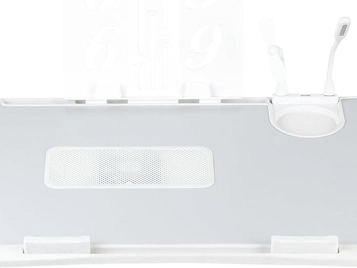 Laptop-Bett, Betttisch mit Kühler für PC, Laptop, Halterung für Tablet, Schublade, höhenverstellbar