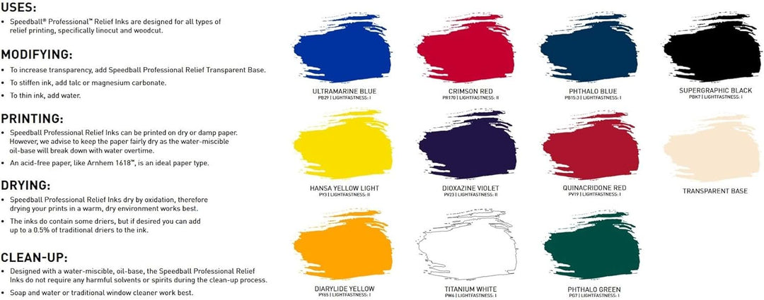 Speedball 3980 Professional Relief Ink 4 Color Set Tintenset, mehrfarbig 946 ml Mehrfarbig, 946 ml M