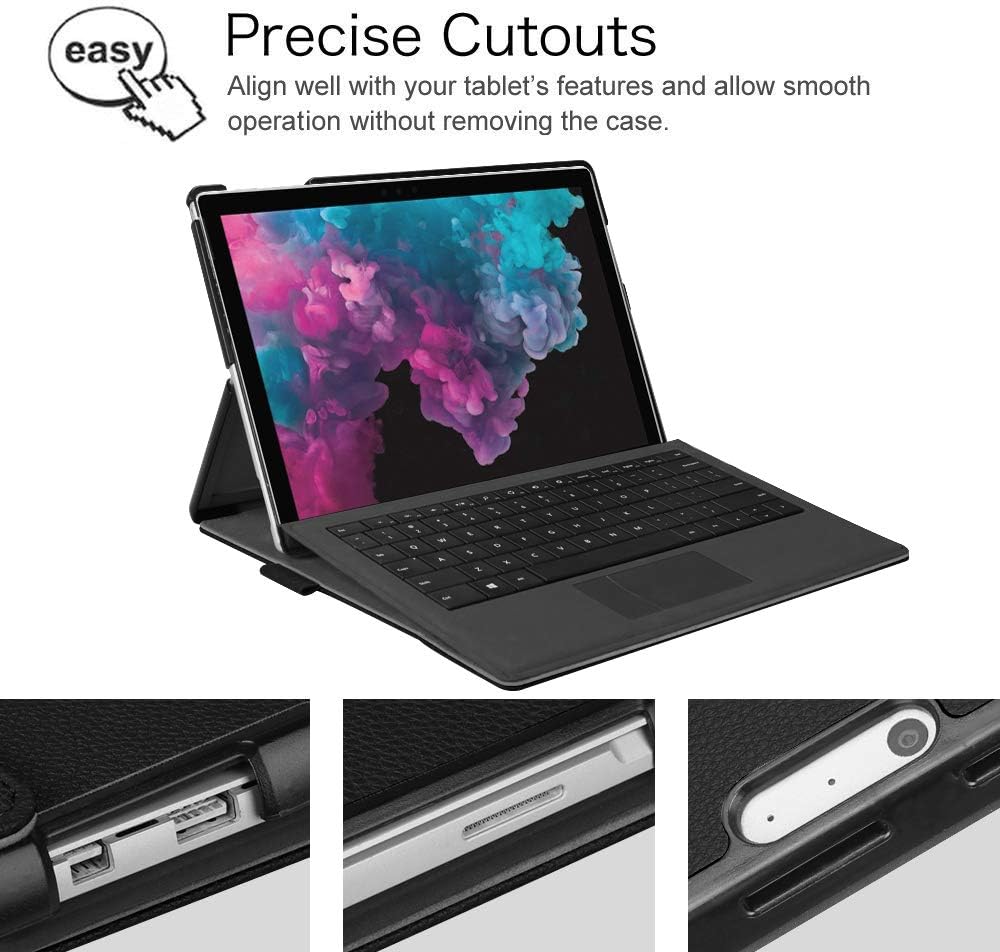 Fintie Hülle für Microsoft Surface Pro 7/7 Plus / 6/5, Business Schutzhülle mit Harter Schale, anpas