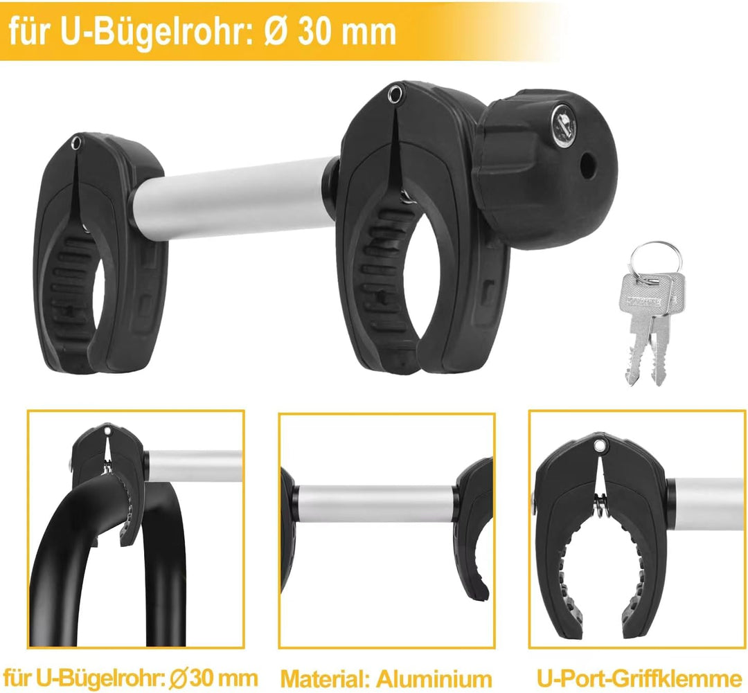 Rahmenhalter 32 cm Länge, Abschliessbare Rahmenhalterung für Fahrradträge ，für U-Bügelrohr 32cm, 32c