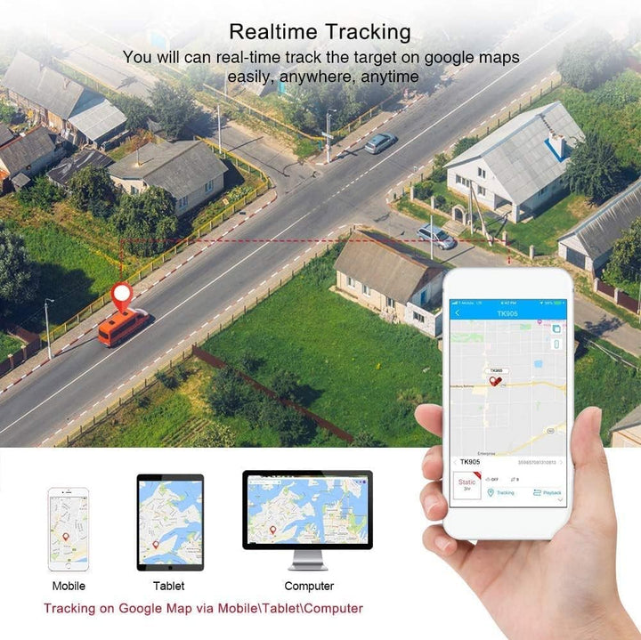 Winnes GPS Tracker Auto ohne ABO, Magnetischer GPS Tracker mit 5000 mAh Akku, bis zu 90 Tage Standby