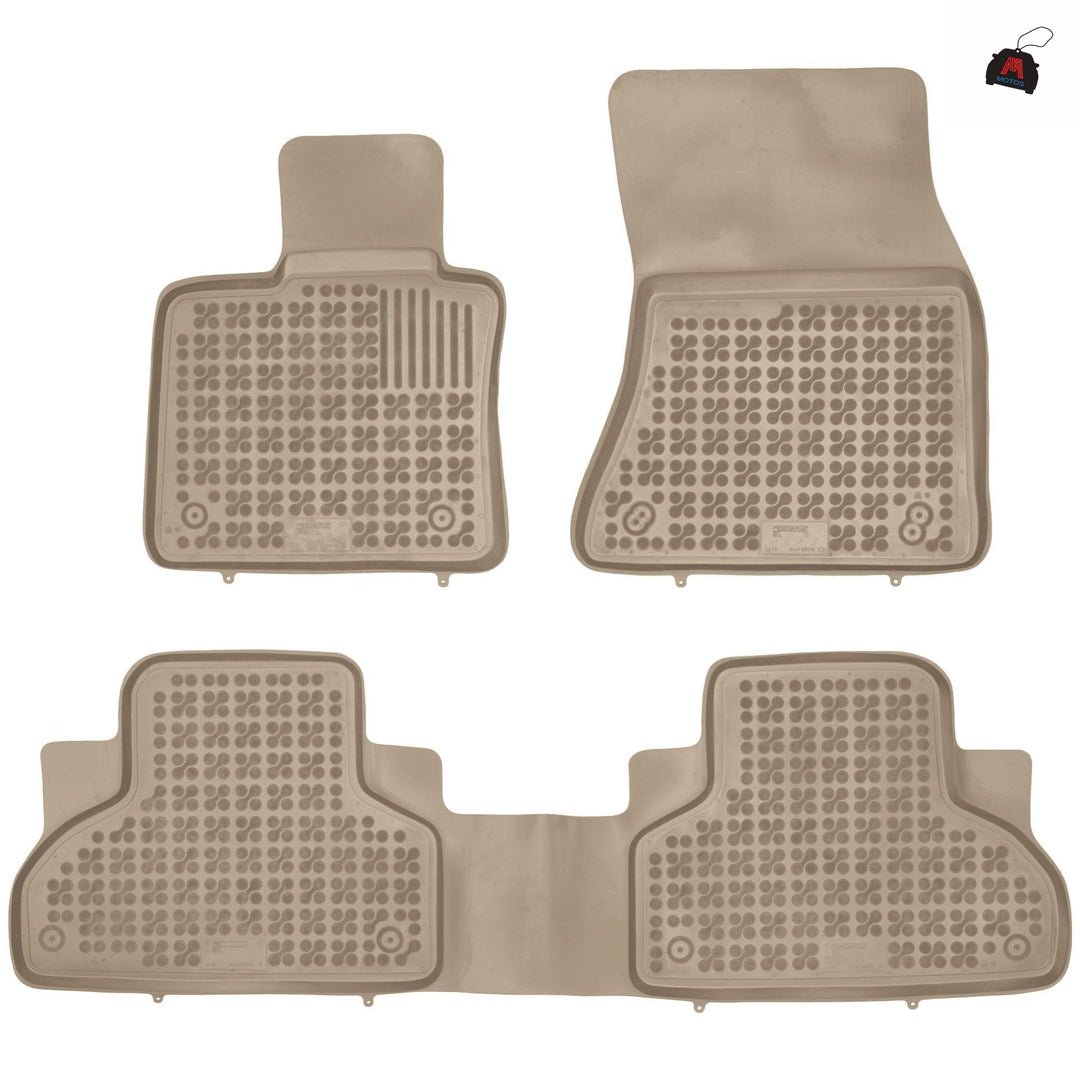 M MOTOS Beige Gummimatten Auto Fussmatte passt für BMW X6 F16 2014-2019 Verbessern Sie Ihren Reiseko