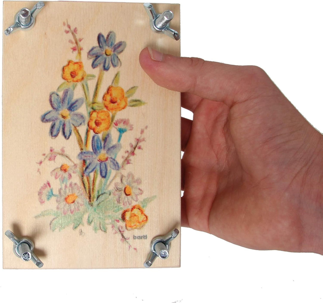 Bartl 111370 Blumenpresse aus Holz 15 cm x 10 cm bunt Top Qualität. Made in Germany. 15x10cm, 15x10c