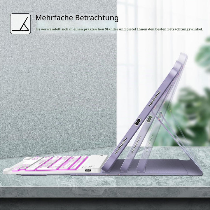 Fintie Tastatur Hülle für iPad 10. Generation 2022 (10.9 Zoll), Keyboard Case mit 7-farbig Beleuchte