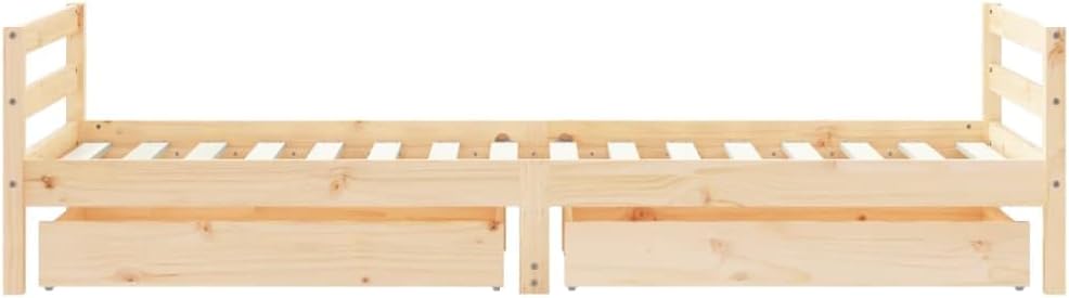 Gecheer Kinderbett mit Schubladen Hausbett Bett Holzbett Bettgestell 80x200 cm Massivholz Kiefer 80