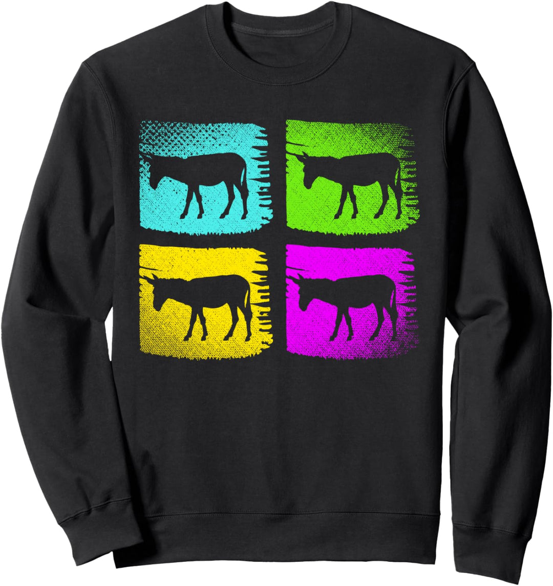 Landwirtschaft Bauernhof Tier Landwirt Bauer Pop Art Esel Sweatshirt