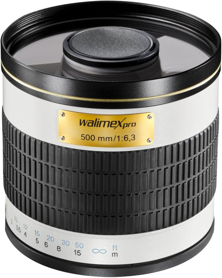 Walimex Pro 500mm 1:6,3 DSLR Spiegel-Teleobjektiv für T2 Objektivbajonett weiss (manueller Fokus, fü