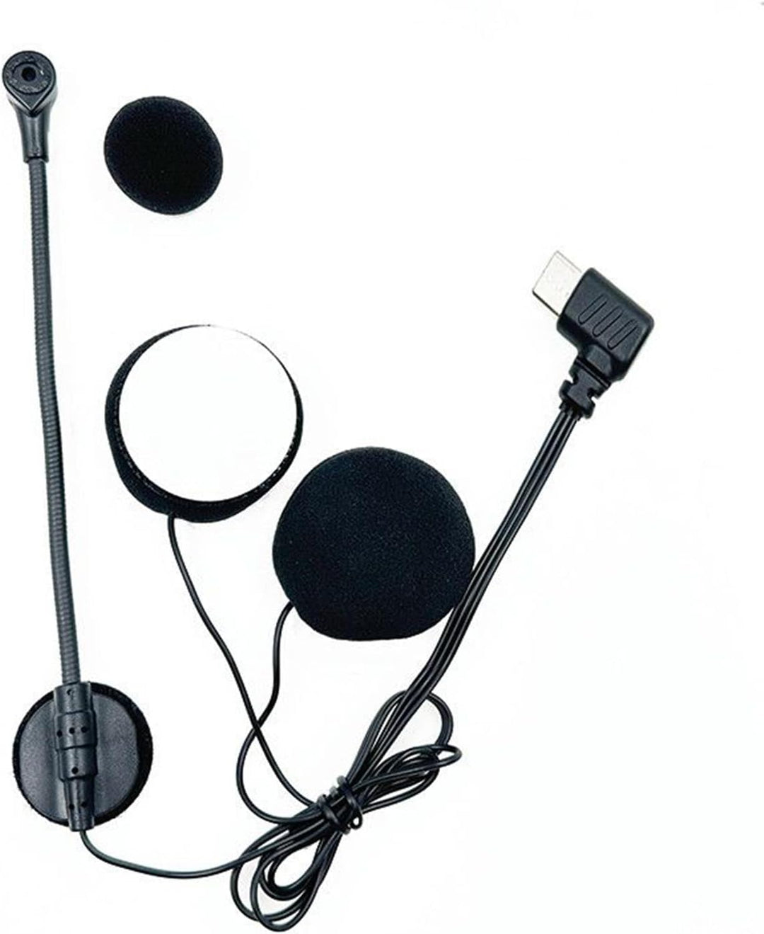 Helmmikrofon und Lautsprecher, Motorradhelm-Mikrofon – Typ-C-Stecker, wasserdicht, High-Definition-R