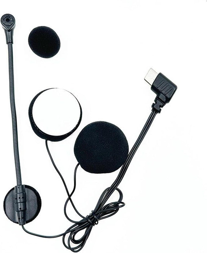 Helmmikrofon und Lautsprecher, Motorradhelm-Mikrofon – Typ-C-Stecker, wasserdicht, High-Definition-R