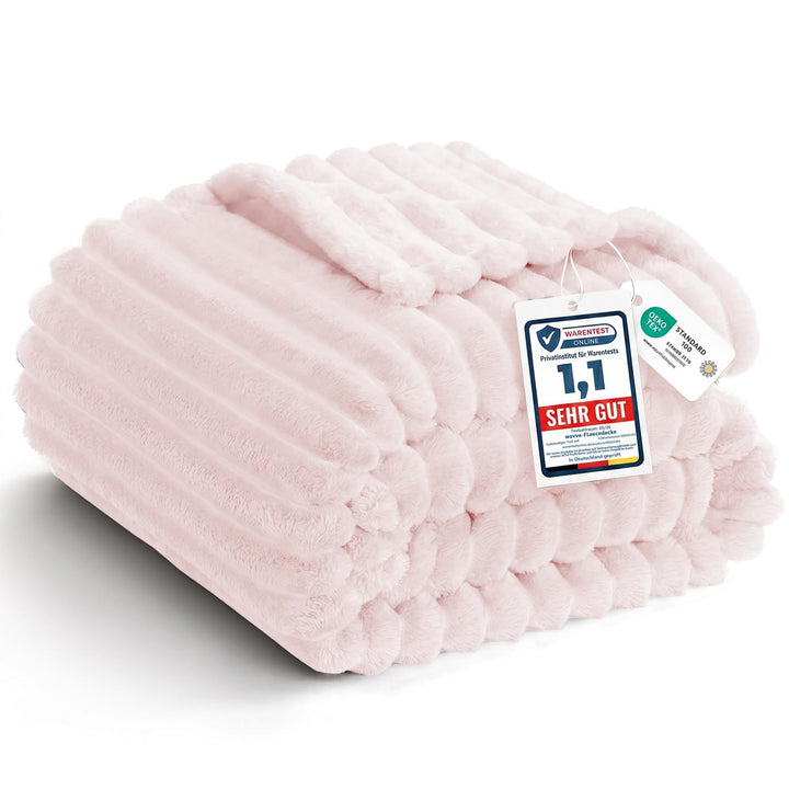 WAVVE Kuscheldecke Flauschig Decke - 150x200cm - Rosa - Weiche Flanell Fleecedecke, Sofadecke & Couc